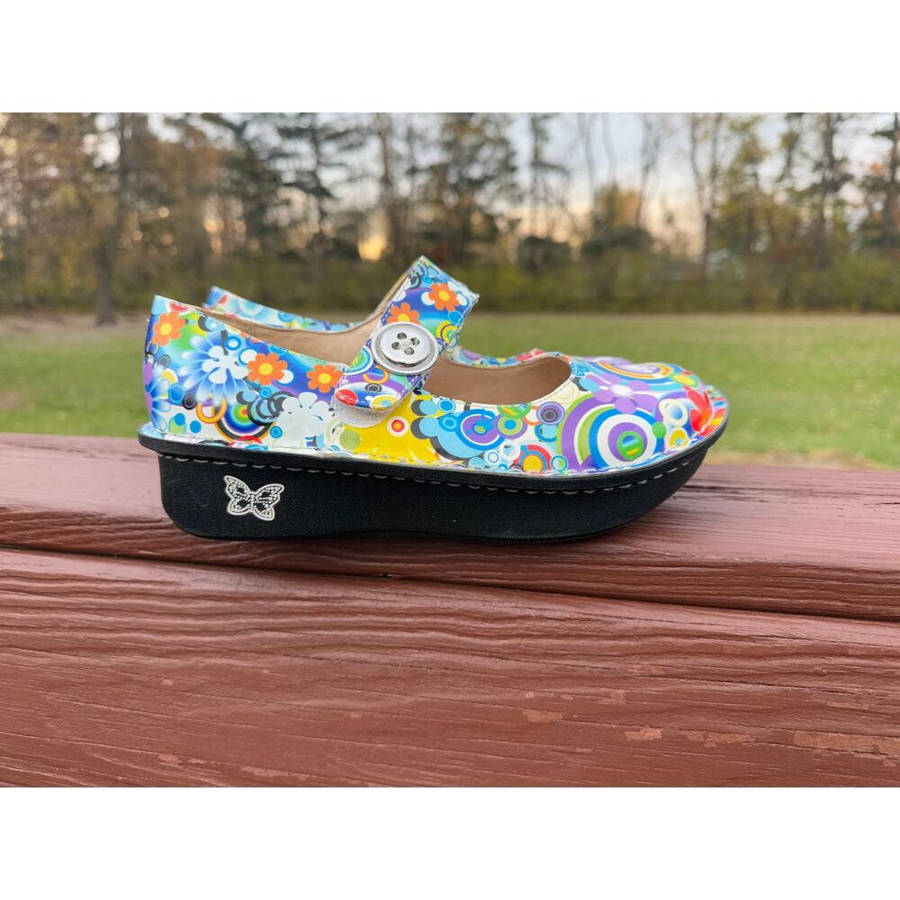 Alegria Pal 356S Mary Jane Choc Floral Multicolor Comfort Shoes Size 35 US 5